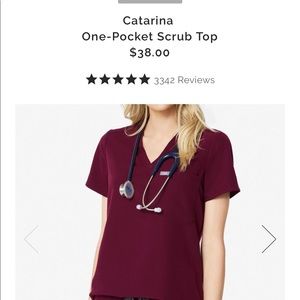 Maroon figs scrub top